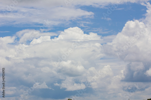 Fototapeta Naklejka Na Ścianę i Meble -  blue sky with cloud closeup, with copyspace