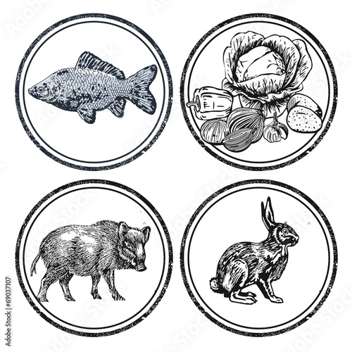 Wild und Fisch Stempel