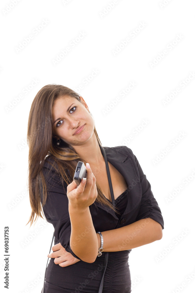 bored business woman watching tv and there is nothing interestin bored business woman watching tv and there is nothing interestin