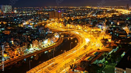 Wallpaper Mural Impression night landscape of Asia city Torontodigital.ca