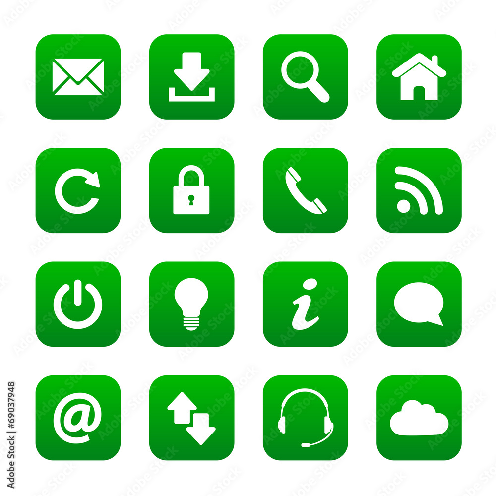 Green web buttons Green web buttons