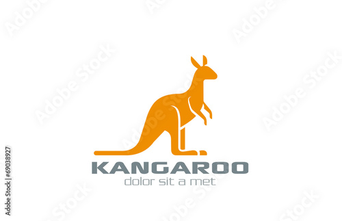 Kangaroo Logo vector design silhouette. Logotype for bag