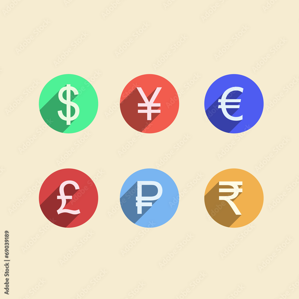 Flat vector icons for moneymaker Flat vector icons for moneymaker