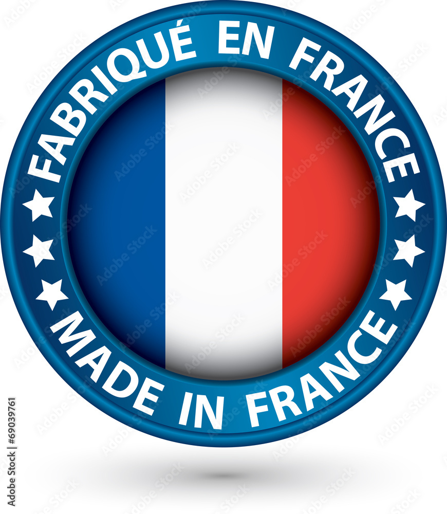 Made in France blue label with flag, vector illustration Made in France blue label with flag, vector illustration