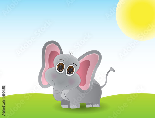 Fototapeta Naklejka Na Ścianę i Meble -  Cute little elephant cartoon