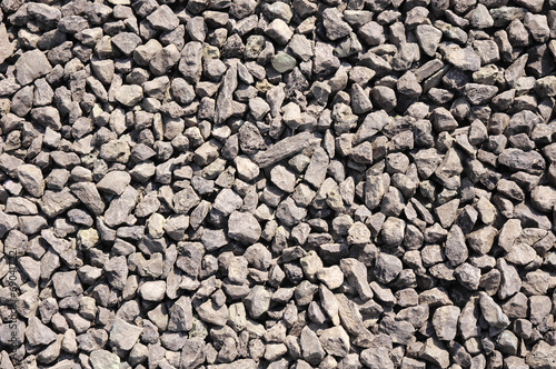 Crushed stone, brown gravel closeup