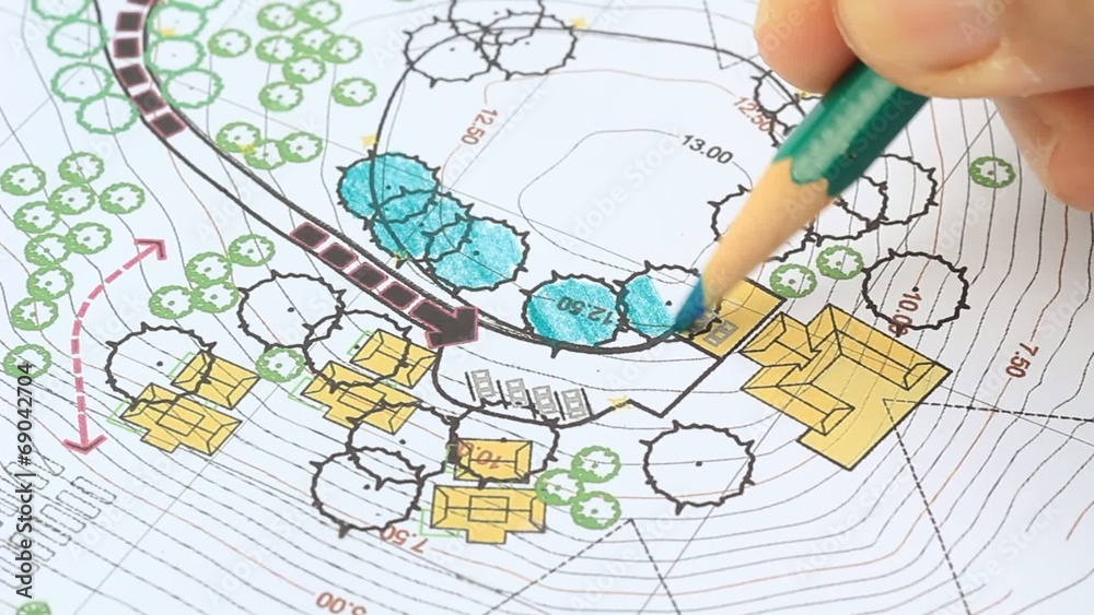 Landscape Architect Designing on site analysis plan Landscape Architect Designing on site analysis plan