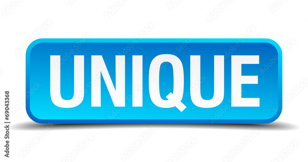 Unique blue 3d realistic square isolated button Unique blue 3d realistic square isolated button