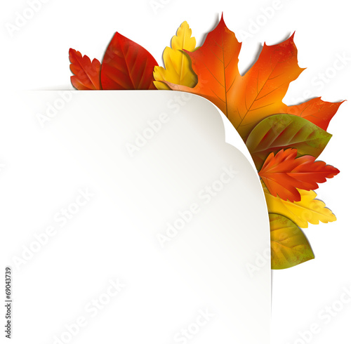 Papierecke mit bunten Herbstblättern