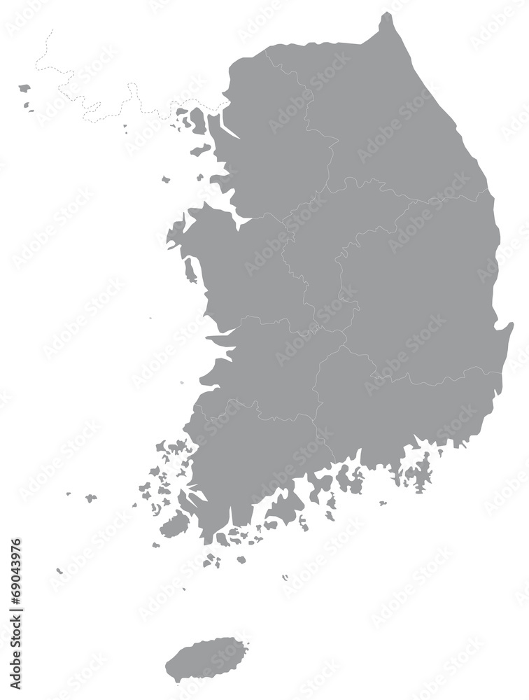 大韓民国の地図