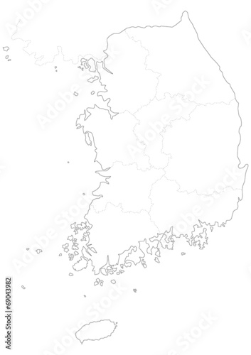 大韓民国の地図