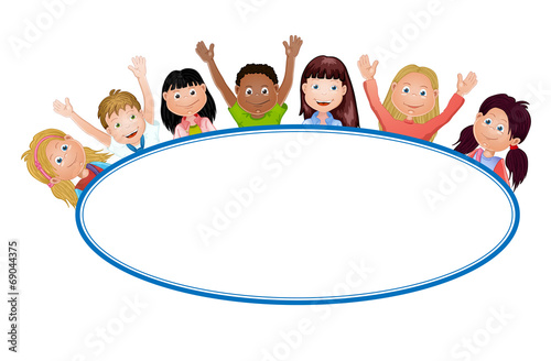 Cute cartoon kids frame