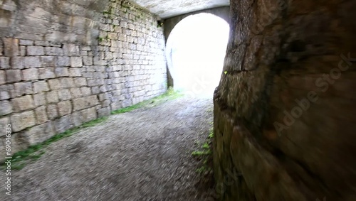 long parabolic tunnel inside the Fort of World War I photo