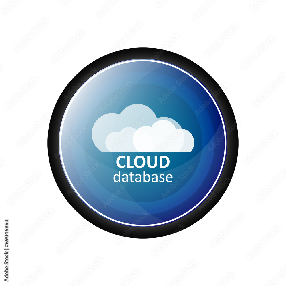 Cloud database vector icon, button Cloud database vector icon, button