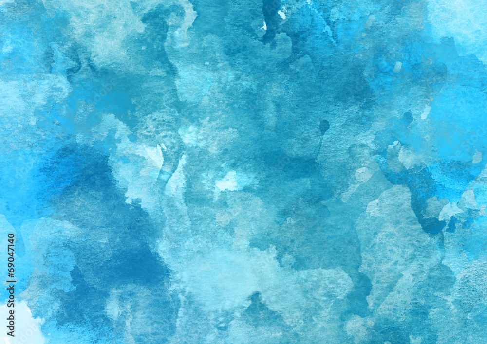 Blue Sea Watercolor Background.