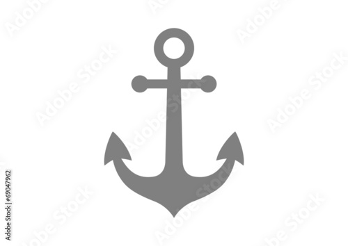 Grey anchor icon on white background