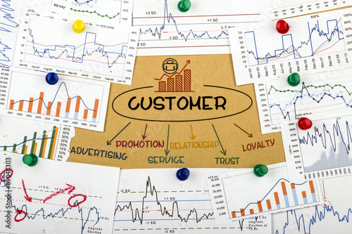 customer concept with financial chart graph