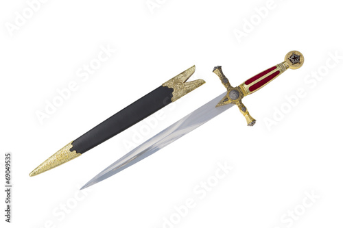 Bild auf Leinwand Old dagger with scabbard