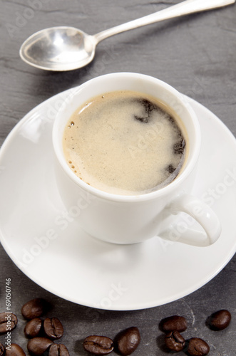 espresso coffee in a small white cup