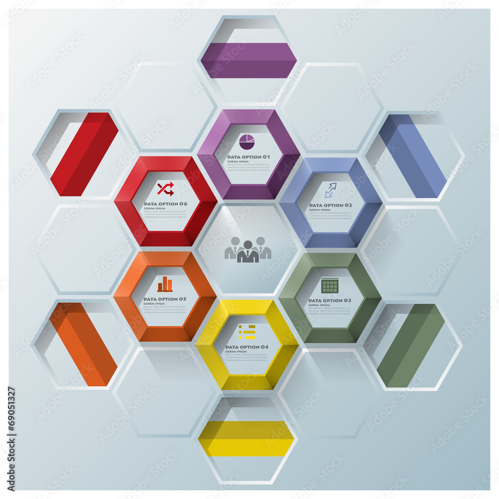 Modern Hexagon Geometric Shape Business Infographic Modern Hexagon Geometric Shape Business Infographic