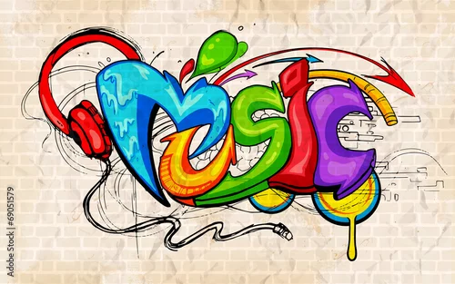 Tapety Graffiti styl Tło muzyczne
