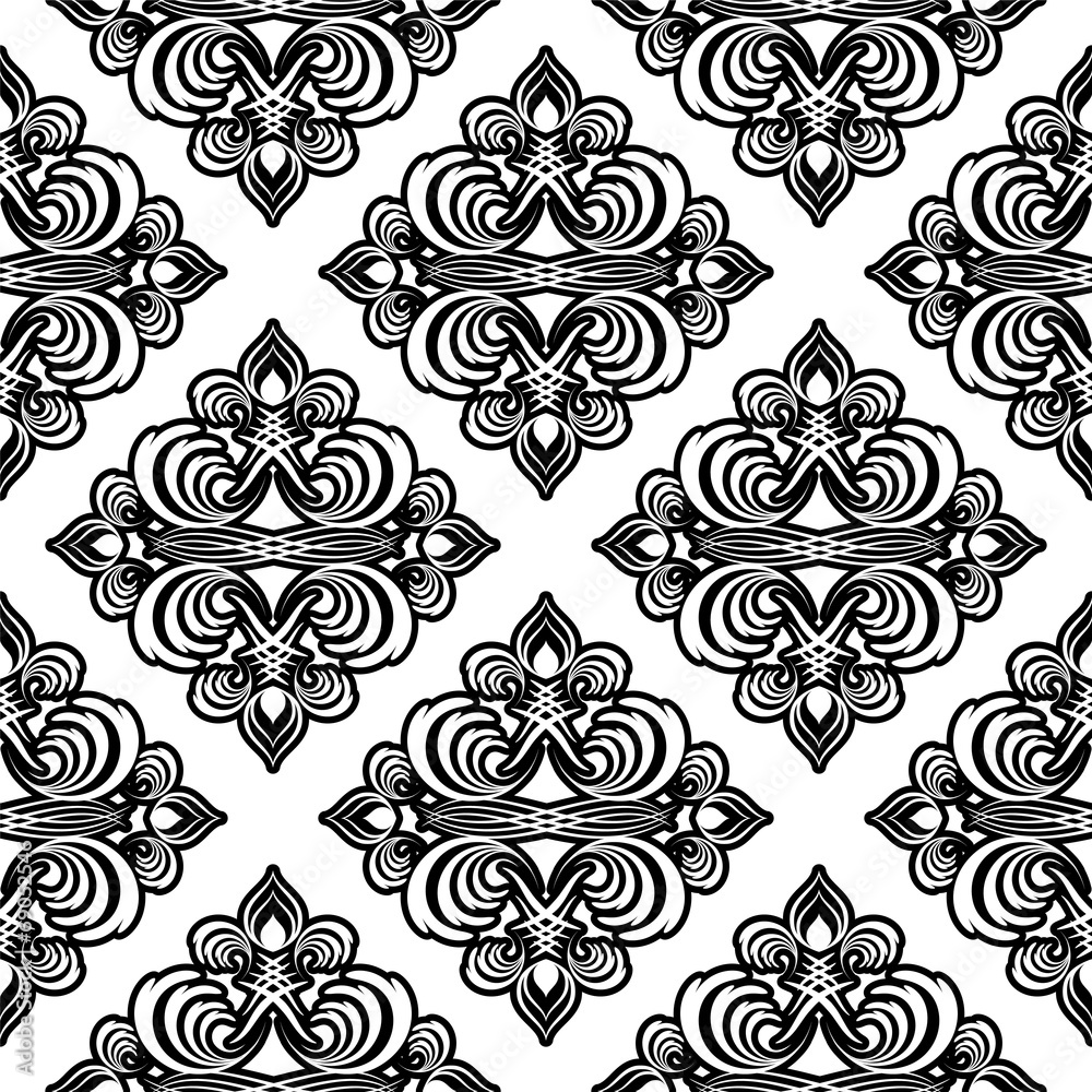damask pattern. vector seamless wallpaper. flower background
