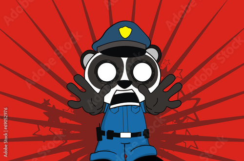 panda bear cop cartoon background8 photo