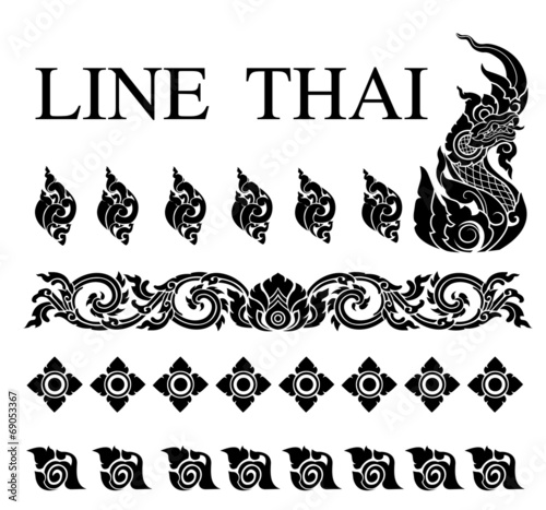 thai art pattern vector photo