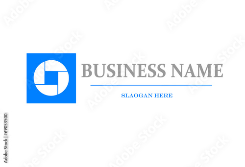 Blue business logo.