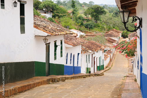 Colombia, Street of the Barichara village photo