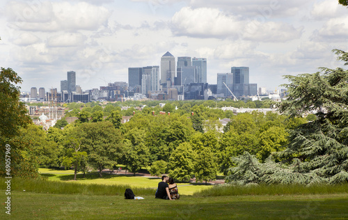 Canary Wharf from the Greenwich hill, London © IRStone