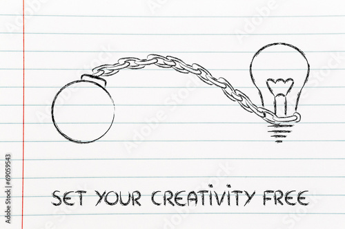 set your creativity free, idea with ball and chain photo