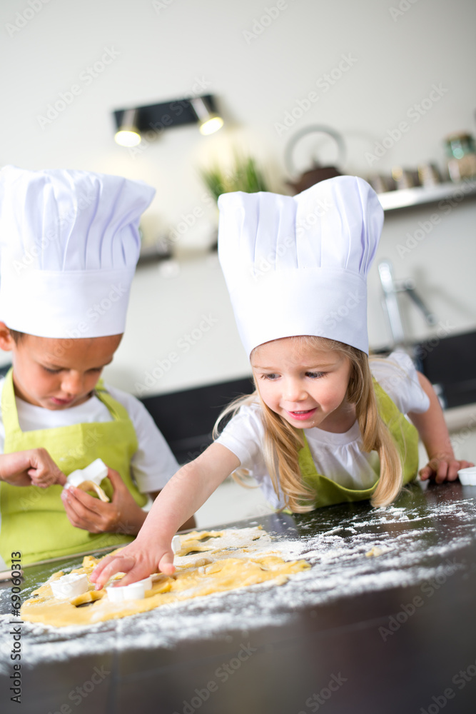 happy children kids family preparing funny cake kitchen at home happy children kids family preparing funny cake kitchen at home