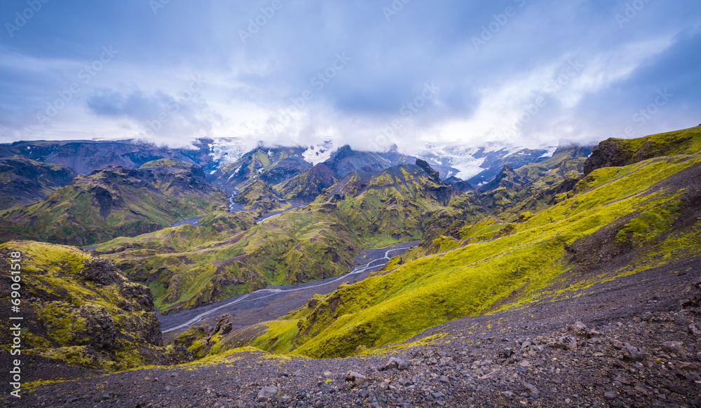 Panorama of Icelandic mountains Panorama of Icelandic mountains