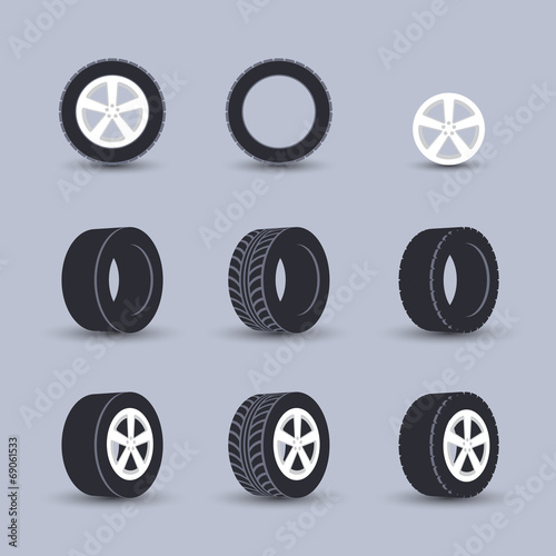 Tire icon set
