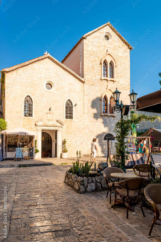 Stone church in the Venetian style. Montenegro