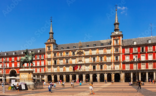 Picturesque view of Plaza Mayor. Madrid