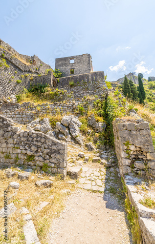 Old fortress in the mountains. Kotor. Montenegro