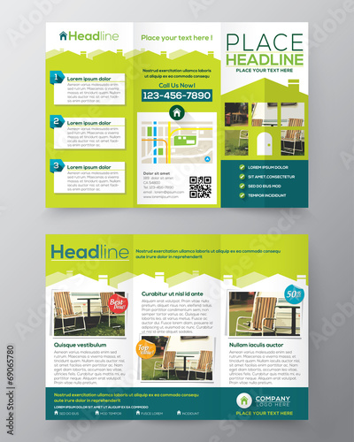 Real Estate Leaflet Brochure Flyer design vector template