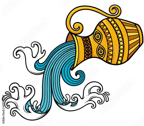 Vector Illustration of Aquarius zodiac sign