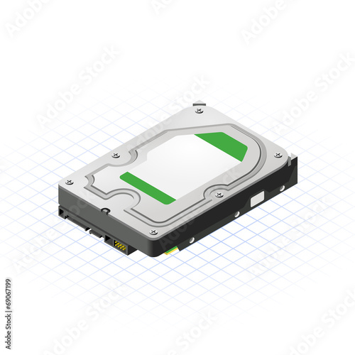 Isometric Hard Disk Vector Illustration