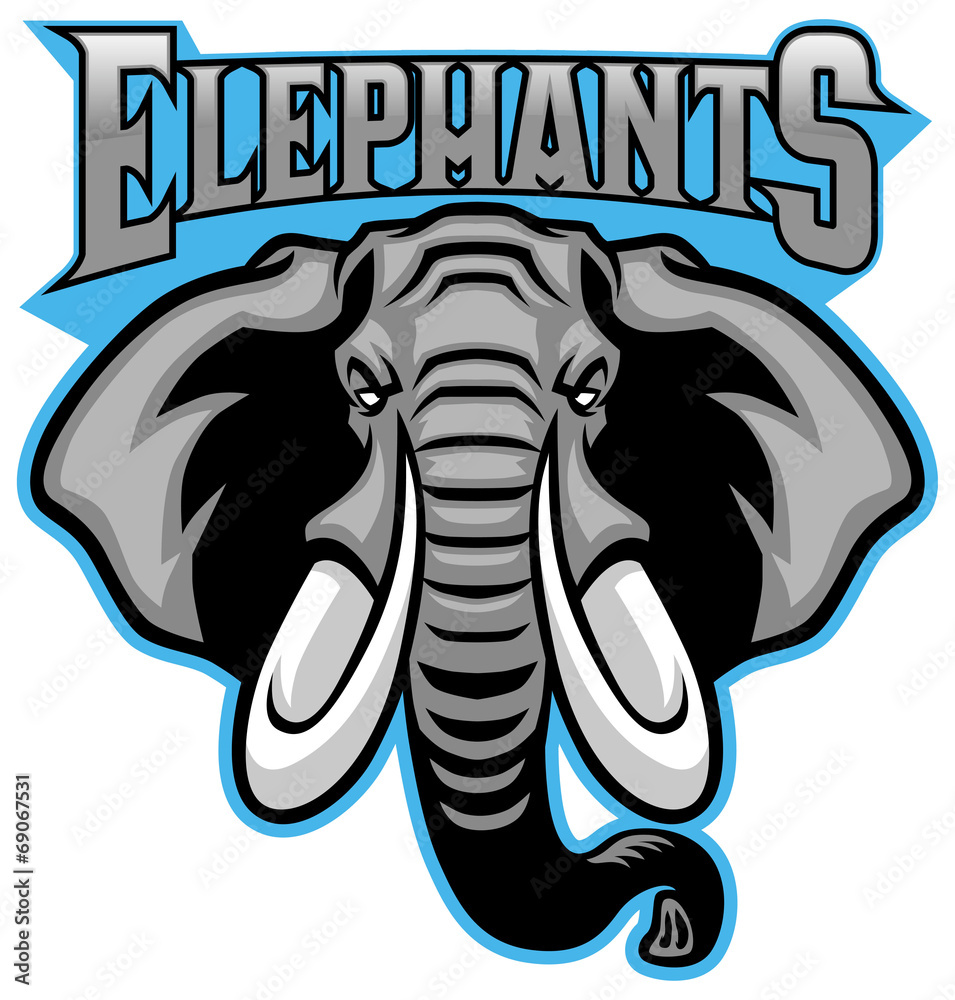 Naklejka premium elephant head mascot