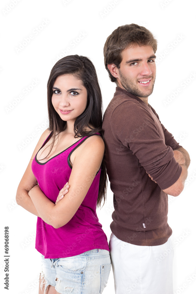 Portrait of attractive young couple posing Portrait of attractive young couple posing