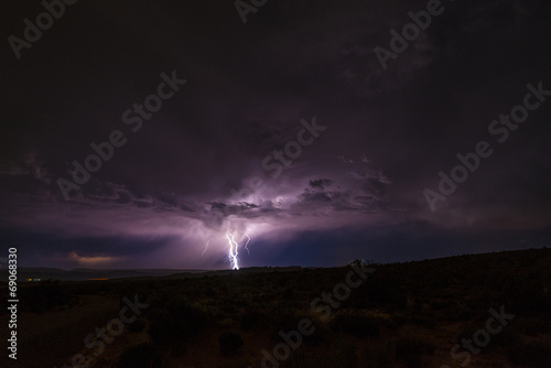 Lightning Strike at night in Canyonlands