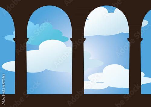window view of sky with clouds