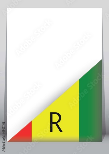 Illustration of an binder or holder with the flag of Rawanda