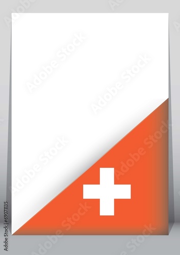 Illustration of an binder or holder with the flag of Switzerland