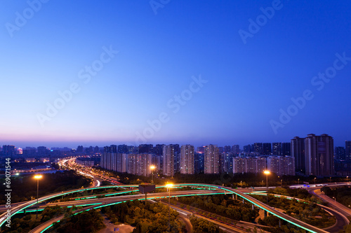 Aerial view of the city viaduct