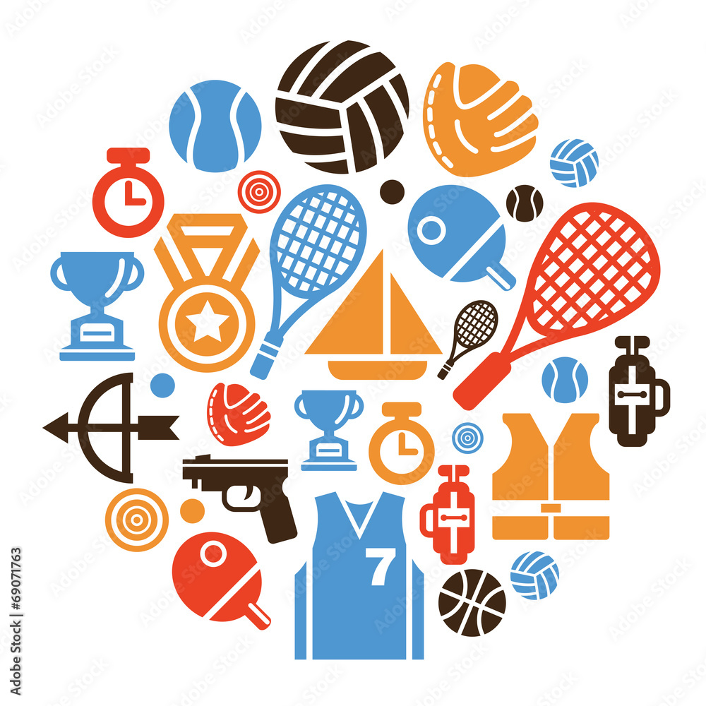 Sport Icons in Circle Shape Sport Icons in Circle Shape