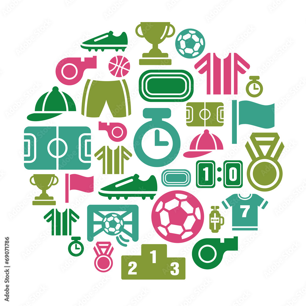 Sport Competition Icons in Circle Shape Sport Competition Icons in Circle Shape